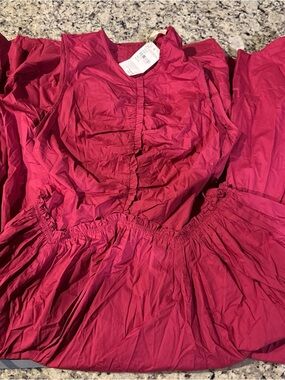 Ulla Johnson Raspberry-Pink Sleeveless Midi Dress